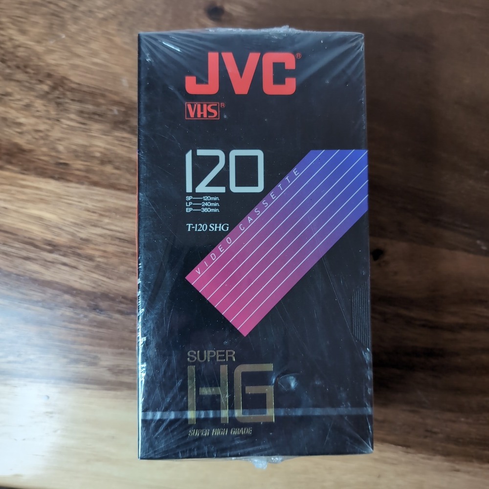 JVC VHS T-120 Blank Cassette Tapes 3 Pack 2 ER 1 Super HG SHG New Sealed Vintage